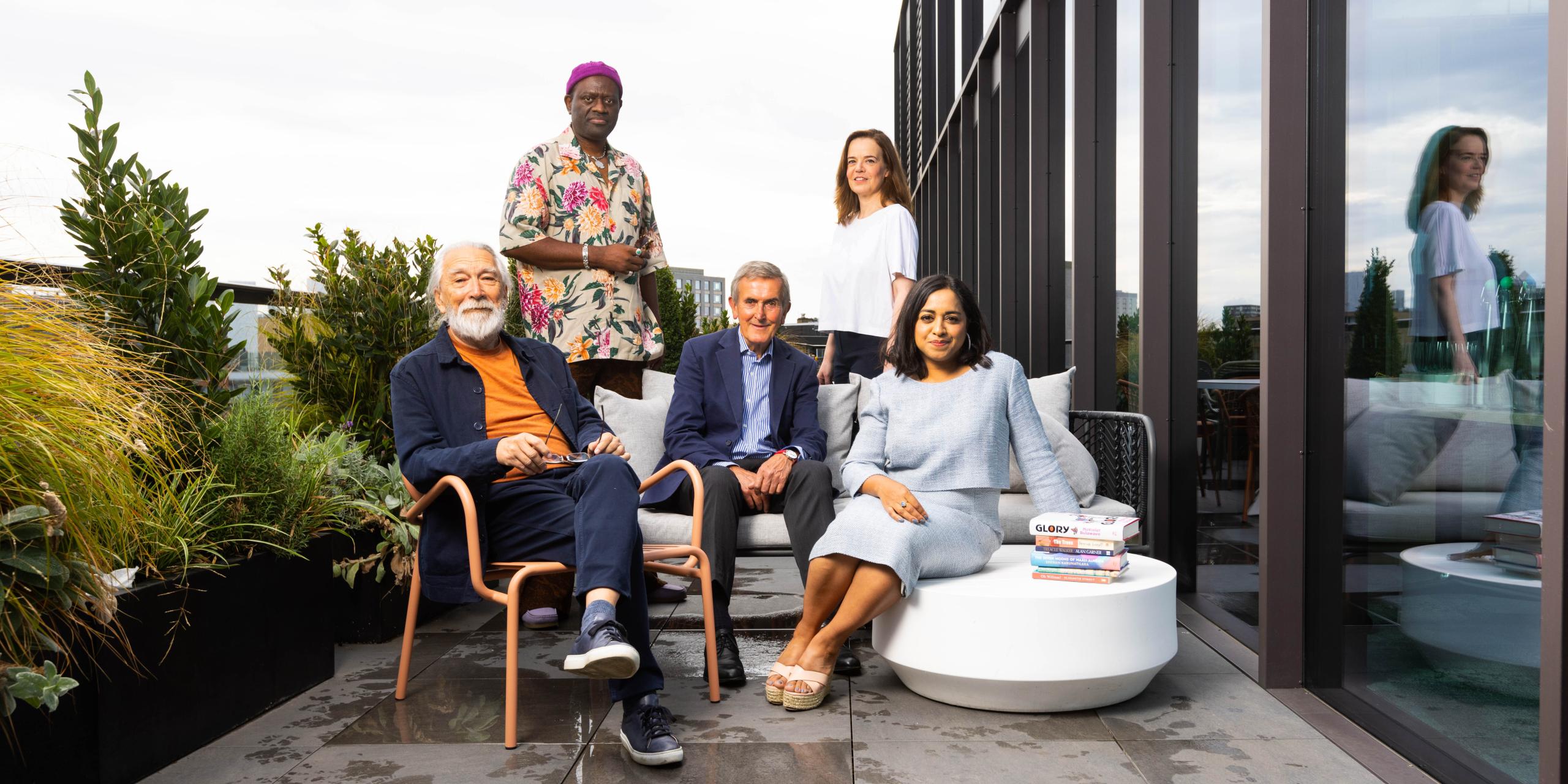 2022 Booker Prize judges with shortlisted novels