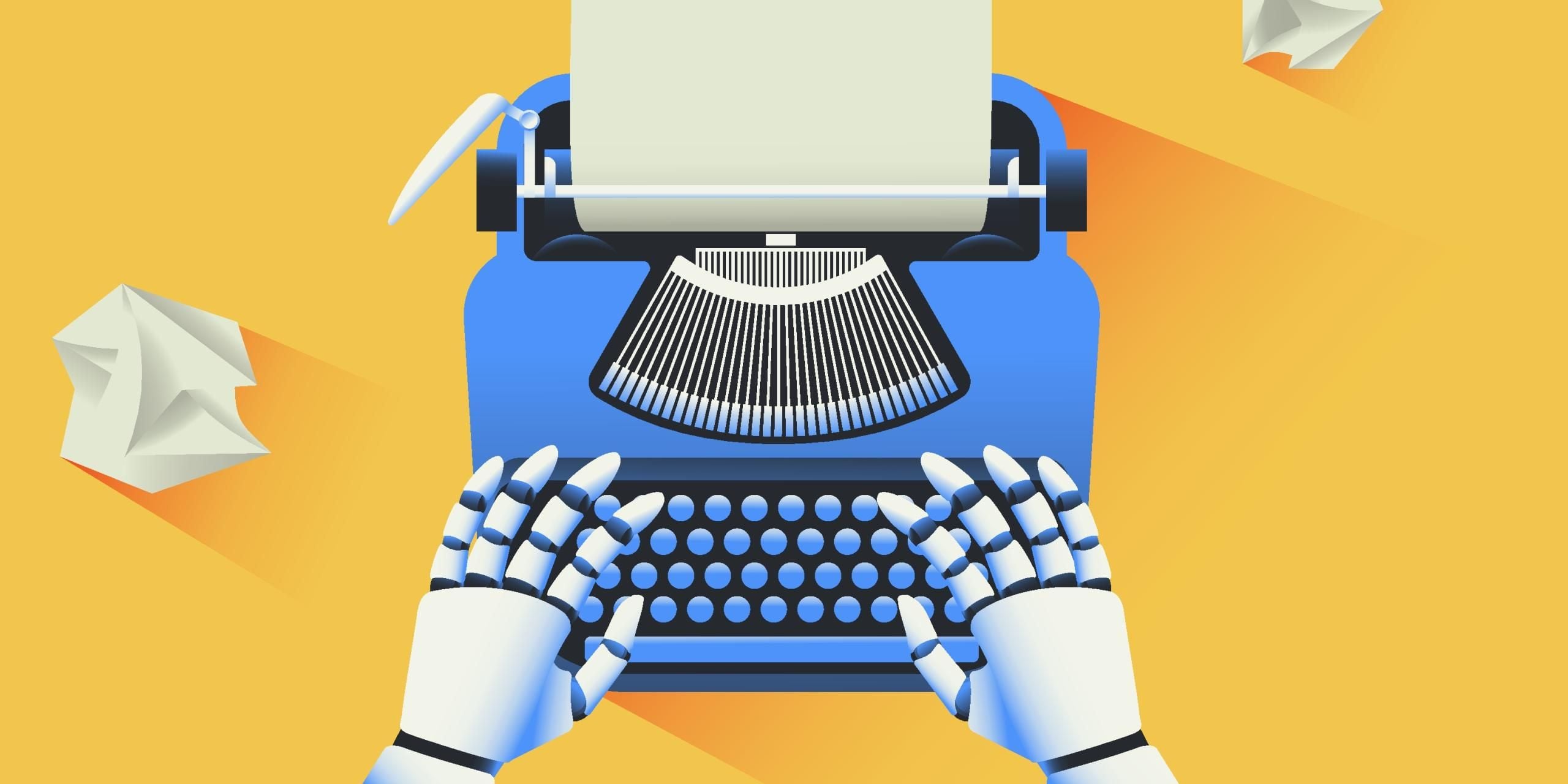 Robot using typewriter