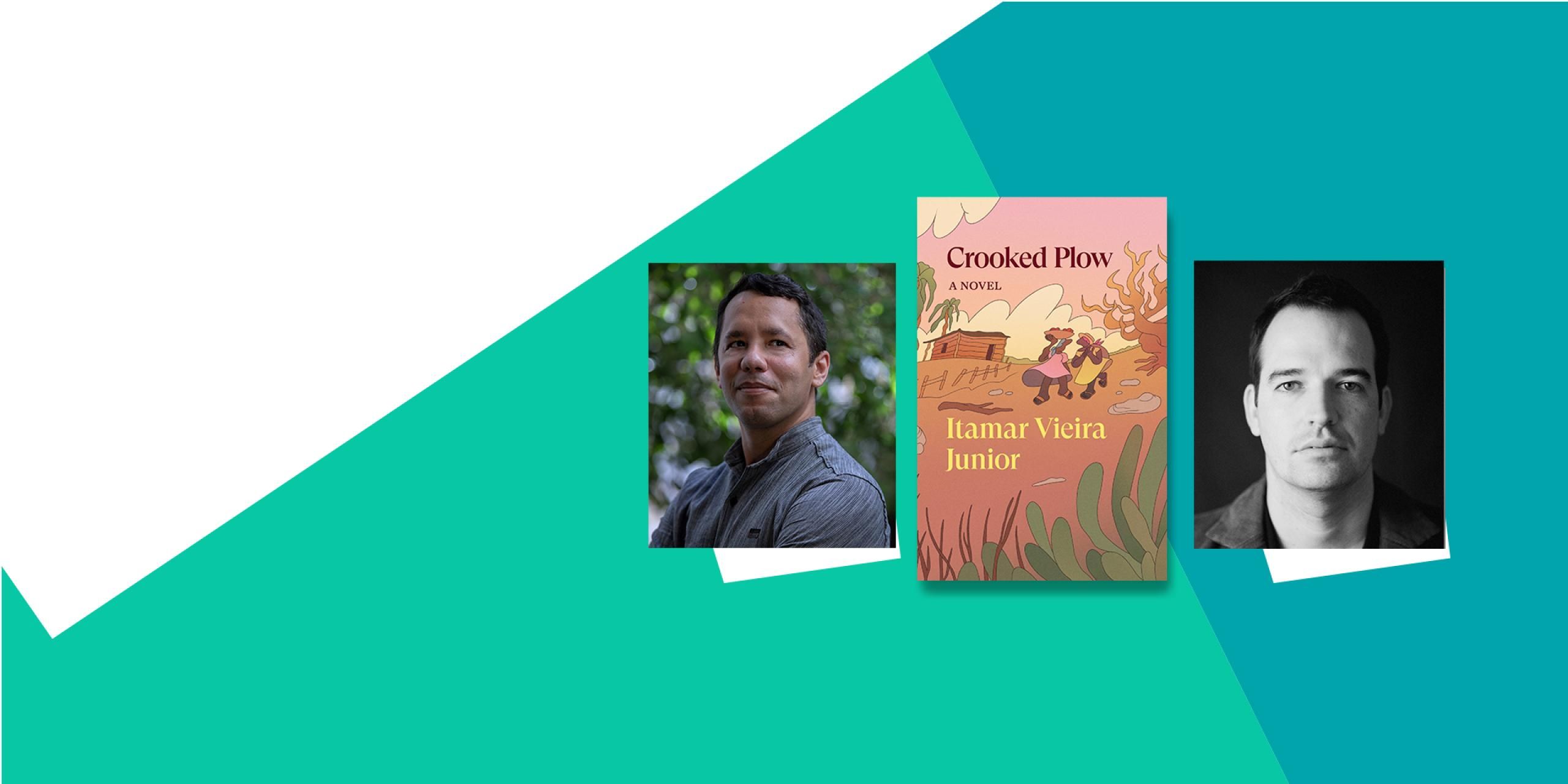 Front cover of Crooked Plow and image of author and translator.