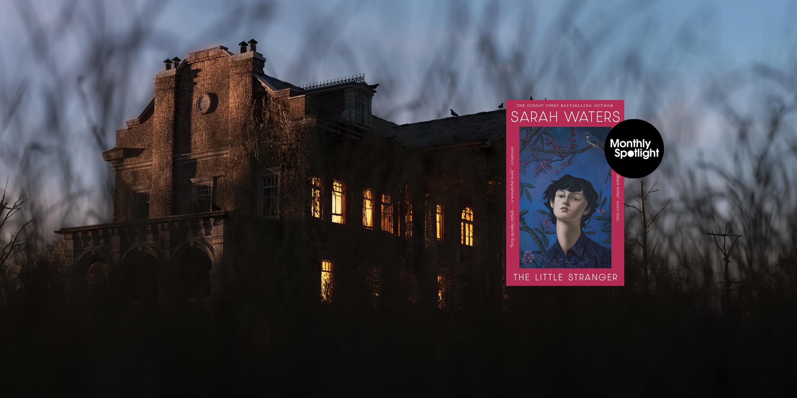 Haunted House with The Little Stranger book overlay.