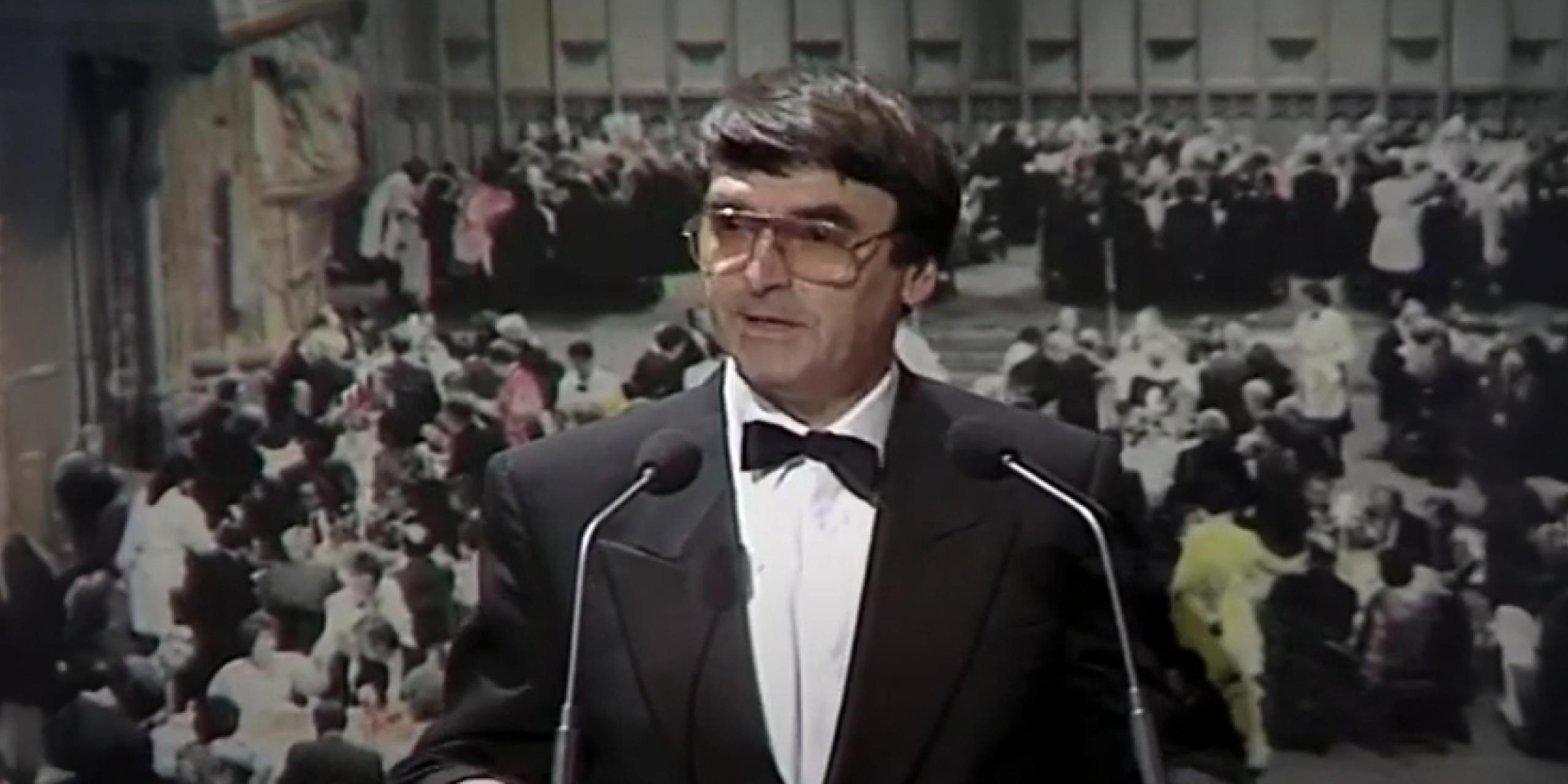 David Lodge at the Booker Prize 1989 ceremony