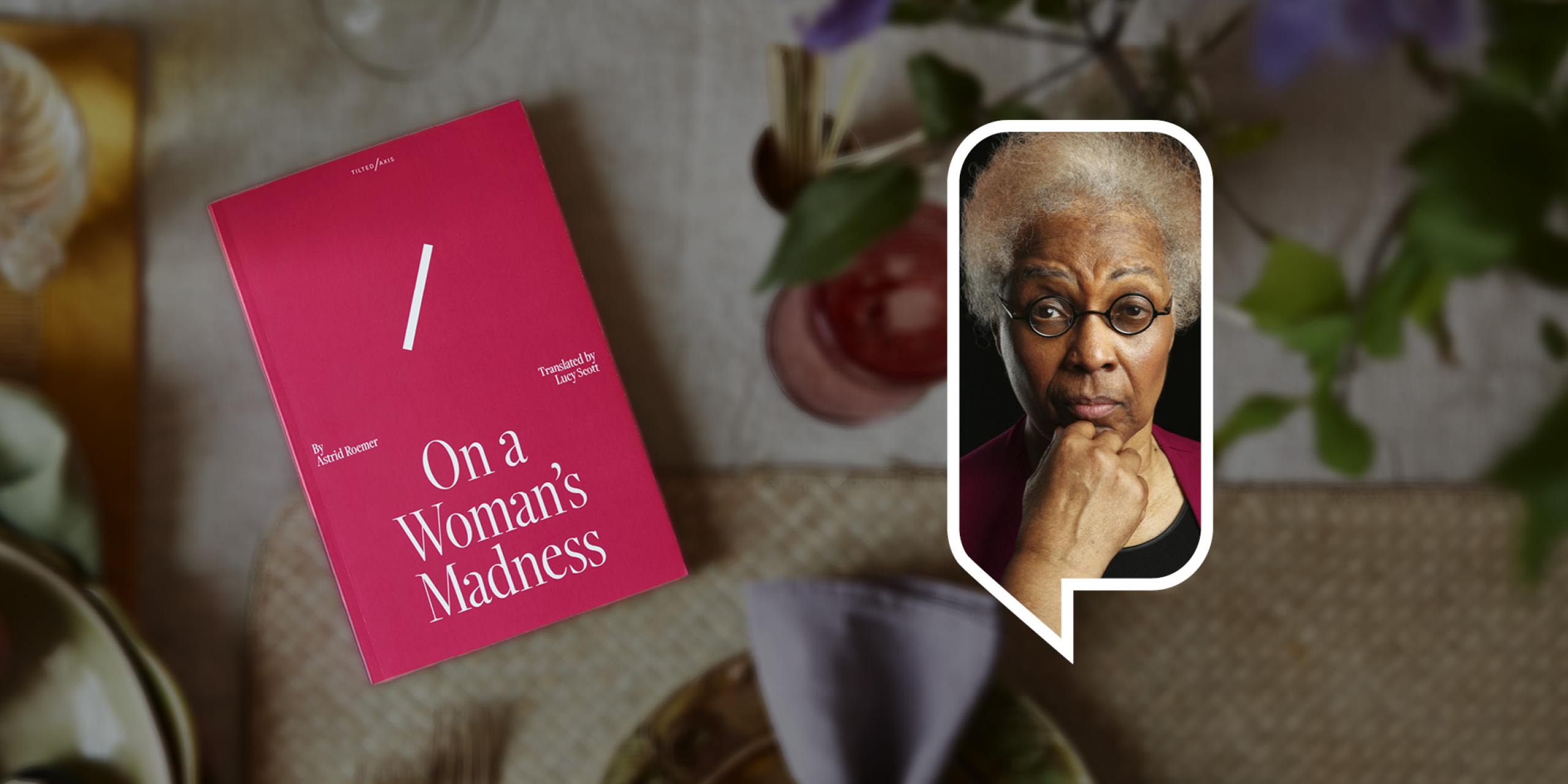 Image of On a Women's Madness book cover and author