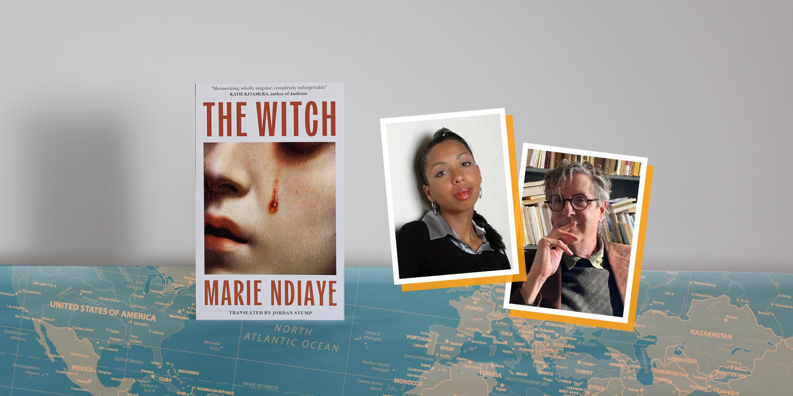 The Witch book cover and the author Marie NDiaye and translator Jordan Stump