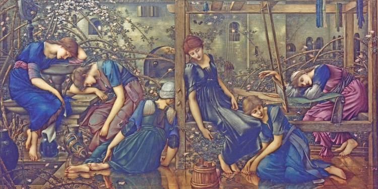The Garden Court, 1875-1880 painting by Sir Edward Coley Burne-Jones