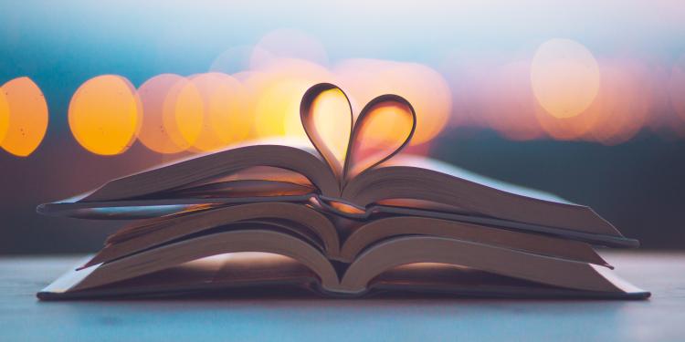 Book with pages in heart shape