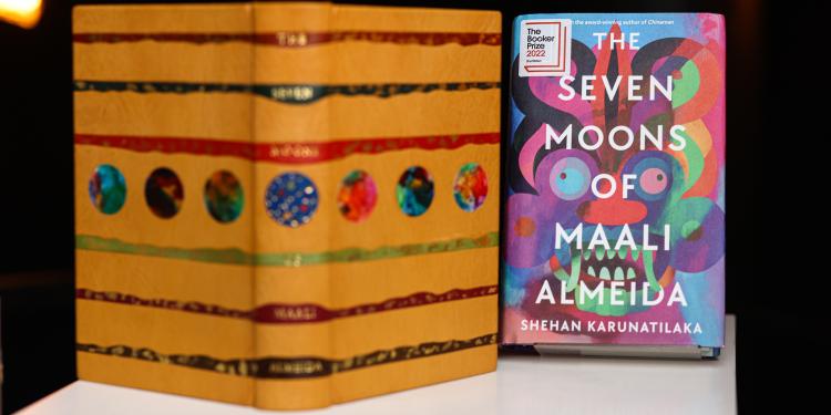 Bespoke bound edition of The Seven Moons of Maali Almeida by Shehan Karunatilaka, the Booker Prize 2022 winning author