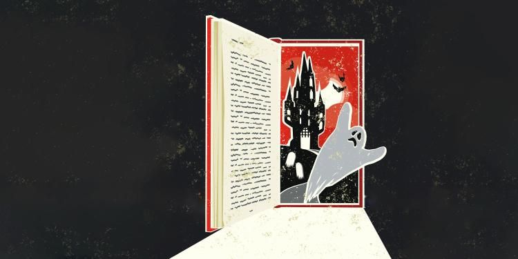 Ghost jumping out of a book