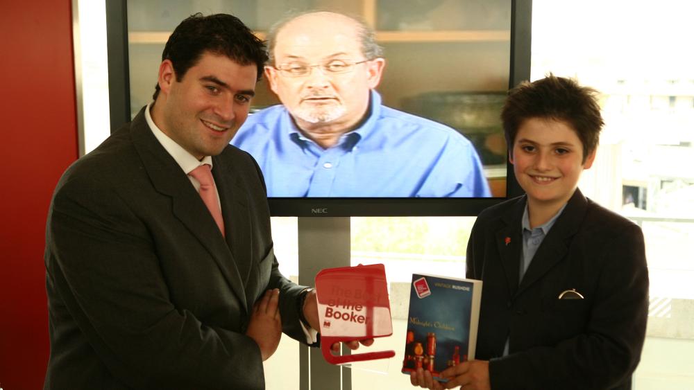 Salman Rushdie's pre-recorded speech with his sons Zafar and Milan