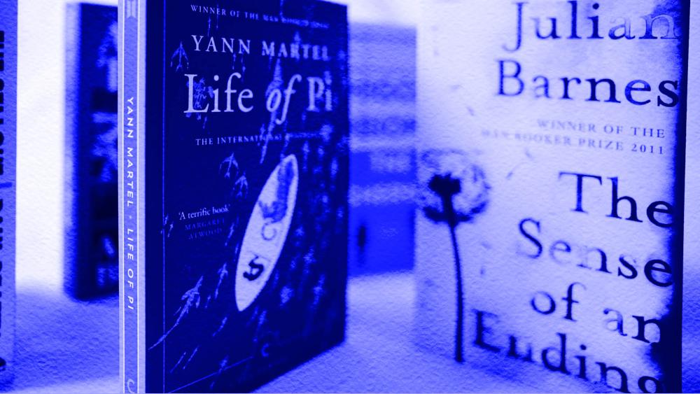 Life of Pi by Yann Martel and The Sense of an Ending by Julian Barnes book covers